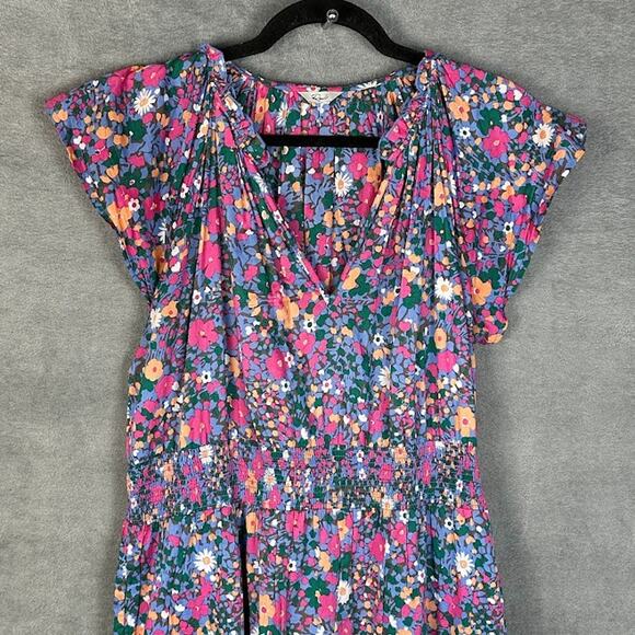 Rails Dress Womens Large Pink Amellia Leilani Floral Tiered Cottage Peasant - Picture 3 of 16